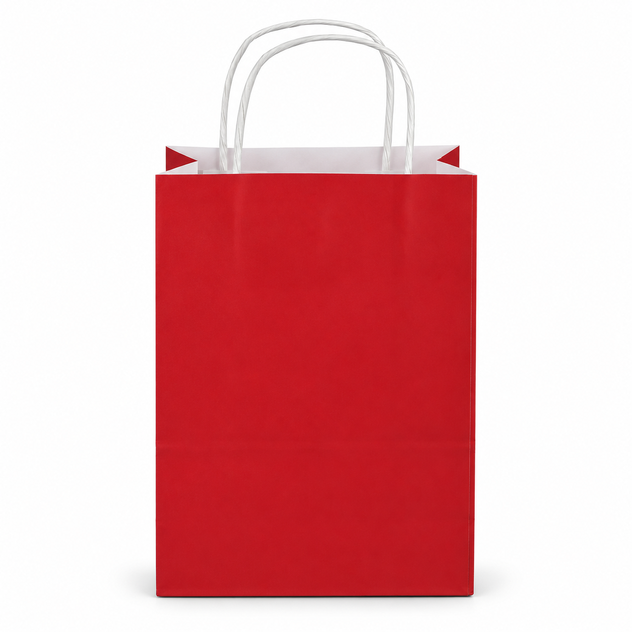 Kırmızı Burgu Saplı Kraft Kağıt Çanta 18x24x9 cm 250 Adet