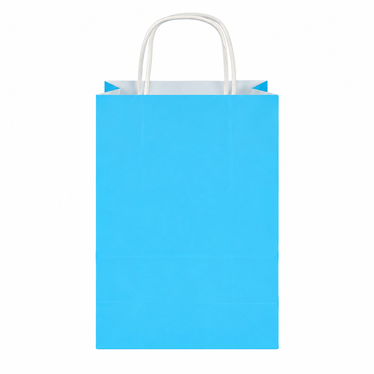 Mavi Burgu Saplı Kraft Kağıt Çanta 18x24x9 cm 250 Adet