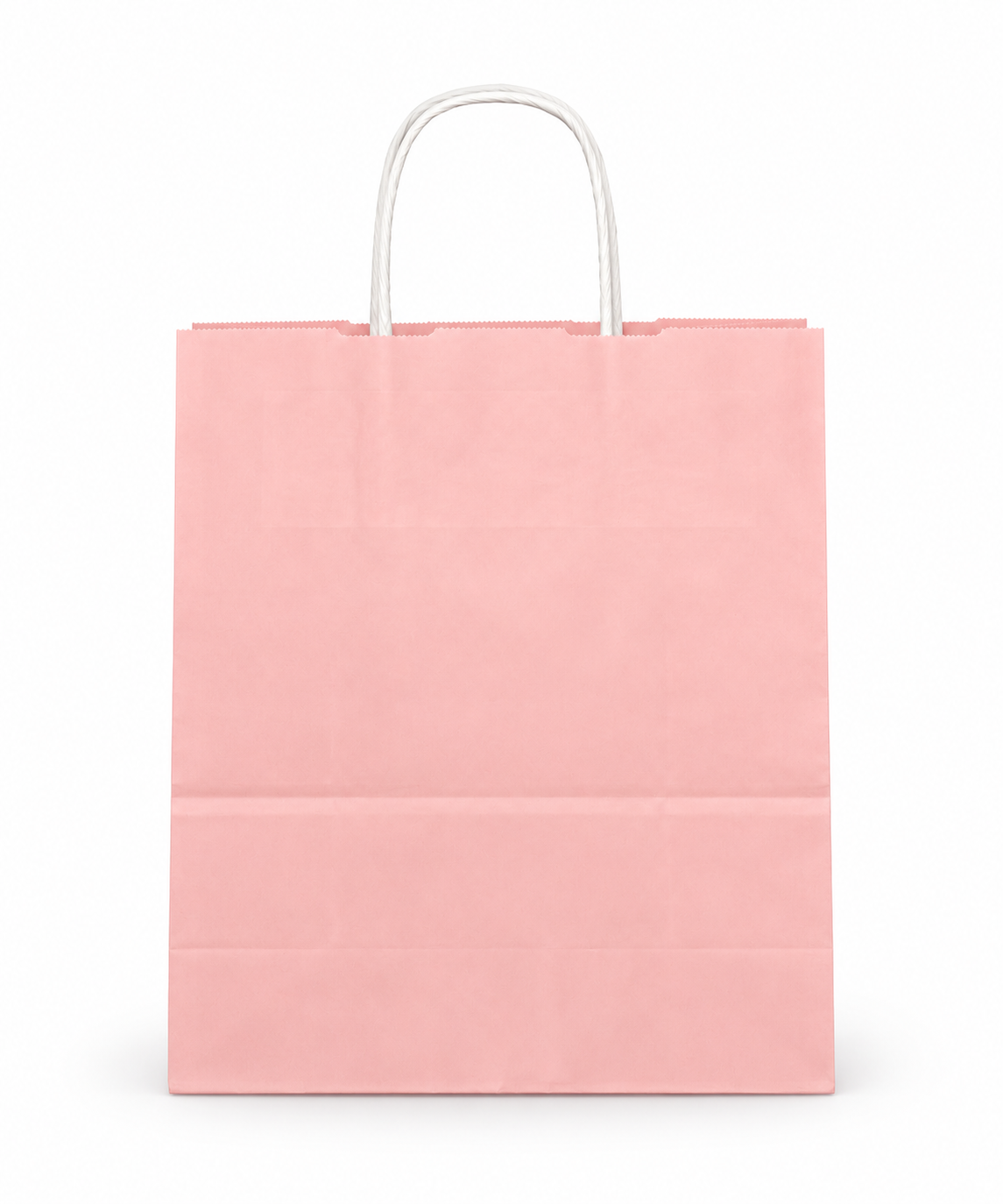 Pembe Burgu Saplı Kraft Kağıt Çanta 12x25x31 cm 250 Adet