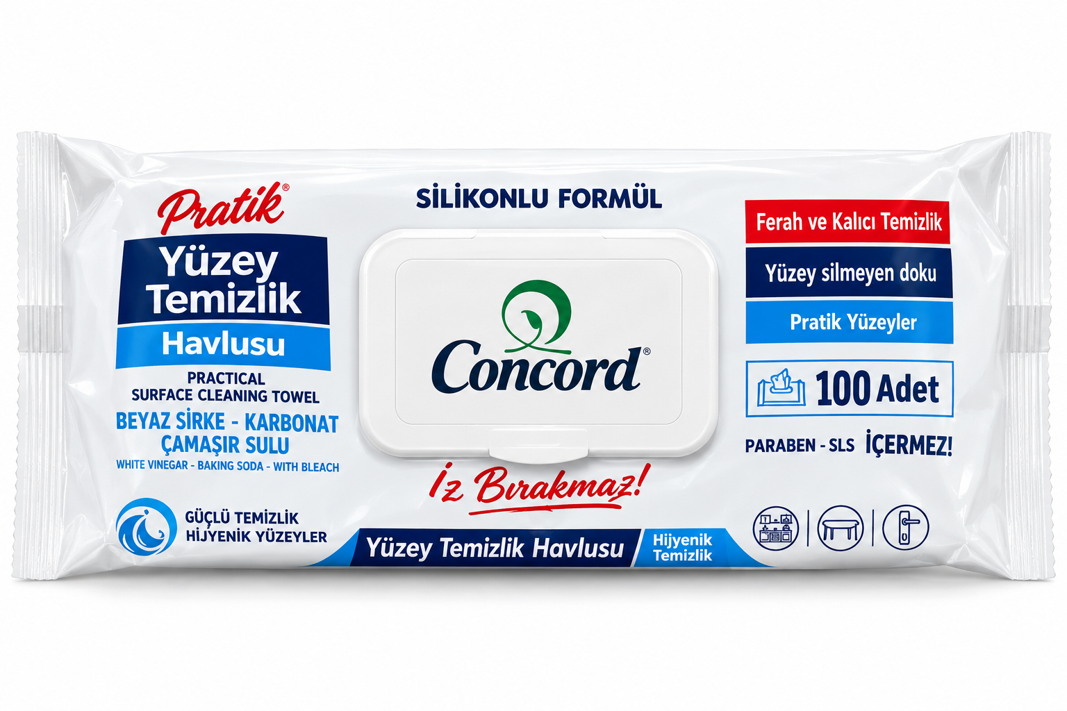 Concord Pratik Yüzey Temizlik Havlusu 100 Adet