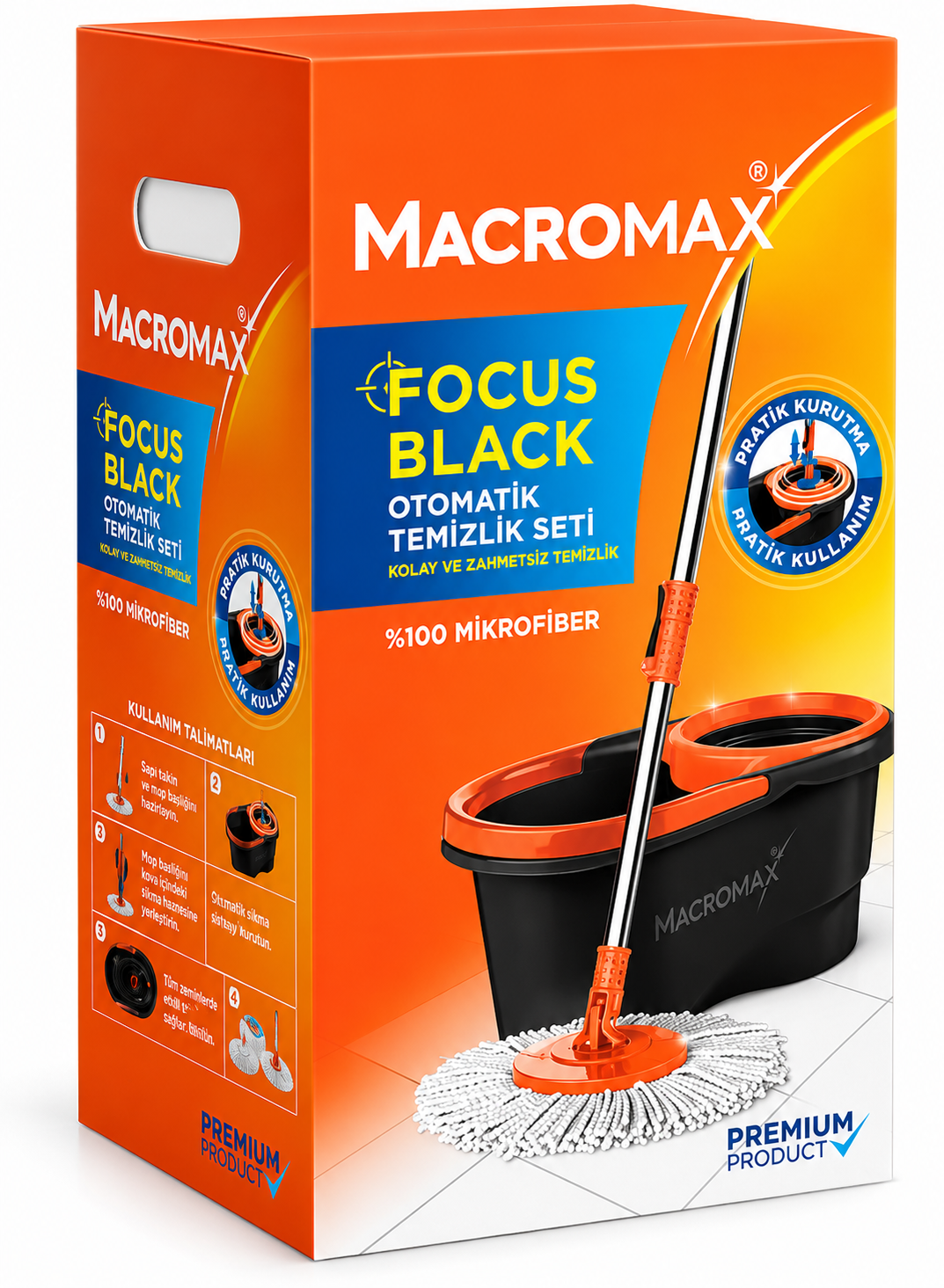 Macromax Focus Black Otomatik Temizlik Seti