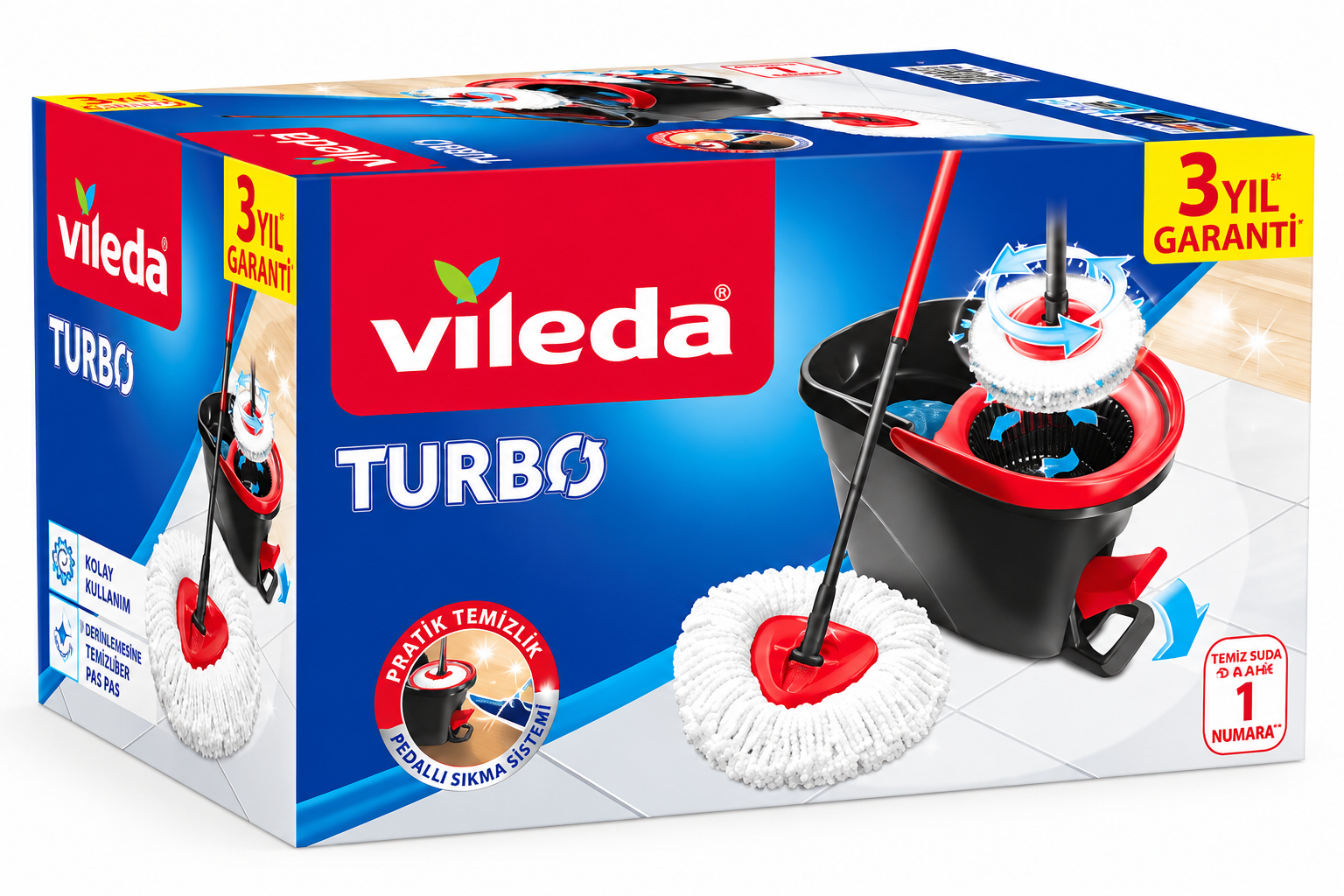 Vileda Turbo Pedallı Temizlik Seti